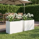 Vrtna saksija 2 kom. Bijela 60 x 30 x 50 cm Čelična vrata | shoptok.hr