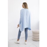 Kesi Oversized sweatshirt with asymmetrical sides in cyan color | Shoptok.si