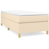  Krevet s oprugama i madracem krem 100 x 200 cm od tkanine | shoptok.hr