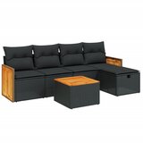  The Living Store Vrtna sedežna garnitura 6-delna z blazinami črna poli ratan - Vrtna Sedežna Garniture, (21453086) | Shoptok.si