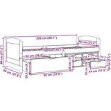 vidaXL Dnevni krevet s 5 ladica bez madraca "IRUN" crni 90x200 cm | shoptok.hr