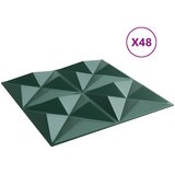  Zidne panele 48 pcs Origami zelena 50 x 50 cm XPS pjena | shoptok.hr