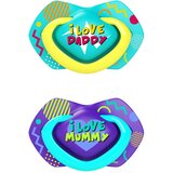 Canpol silikonska varalica za bebe love 6-18M 2/1 neon plava i ljubičasta