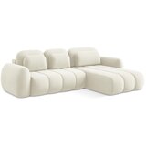 Makamii Bež sklopiva/s prostorom za odlaganje kutna garnitura od bouclé tkanine (s desnim kutom/s ležaljkom) Pele – | shoptok.hr