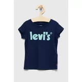 Levi's Otroška bombažna kratka majica mornarsko modra barva