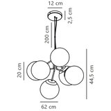 Nordlux visilica na sajli IVONA 6xE27/28W/230V crna | Eponuda.com