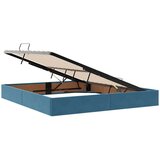  Krevet S LED lampica s pohranom Tamno plava 160 x 200 cm Baršun | shoptok.hr