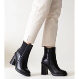 Gemre Black eco-leather block-heeled ankle boots Almase | Shoptok.si