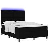 Krevet s opruga kutije s LED trakama Crna 160 x 200 cm tkanina | Eponuda.com