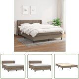 The Living Store Box spring postelja z vzmetnico taupe 140x200 cm blago - Box Spring Postelja, (21737603) | Shoptok.si