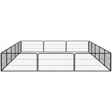  Ograda za pse s 16 panela crna 100 x 50 cm čelik obložen prahom | Eponuda.com