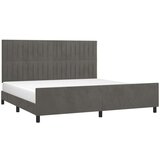  Posteljni okvir z vzglavjem temno siv 200x200 cm žamet, (20738830) | Shoptok.si