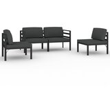 vidaXL Vrtna sedežna garnitura 4-delna z blazinami aluminij antracit, (20972413) | Shoptok.si