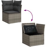vidaXL 6-delna vrtna sedežna garnitura z blazinami, siva, poli ratan, akacija | Shoptok.si