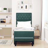  Postelja z vzmetnico z vzmetnico Temno zelena 80 x 200 cm Žamet, (5000128247) | Shoptok.si