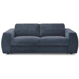 Bobochic Paris Temno modra sedežna garnitura za spanje/raztegljiva iz rebrastega žameta 240 cm Hugo – | Shoptok.si