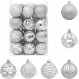  Set božićnih kuglica 36 kom. Srebrna 6 cm Polistiren | shoptok.hr