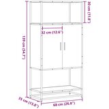  Visoka ploča sonoma hrast 68x35x139cm konstruirano drvo i metal | shoptok.hr