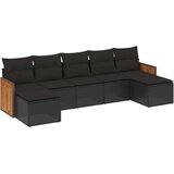 vidaXL 7-dijelni set vrtnih sofa od poliratana s jastucima crni | shoptok.hr