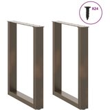 vidaXL Noge za blagovaonski stol U-oblik 2 kom Prirodni čelik 60 x (72-73) cm Čelik | shoptok.hr