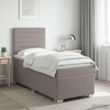  Boxspring krevet s madracem Sivosmeđa 90 x 200 cm Tkanina Slike