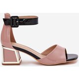 EVENTO Lacquered Women's Sandals On Heel Nude Zennia | Shoptok.si