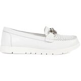 GOODIN Leather white loafers with a chain on the platform | Shoptok.si