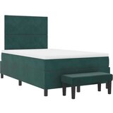 Box Postelja z vzmetnico Temno zelena 120 x 190 cm Žamet, (5000127778) | Shoptok.si