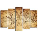 Bonanza višedijelna slika Big Map Of The World, 105 x 70 cm Cijene