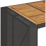  Vrtni barski stol s drvenom pločom crni 105x80x110 cm poliratan | shoptok.hr