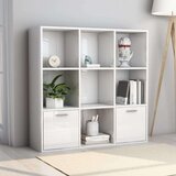 vidaXL ormarić za knjige visoki sjaj bijeli 98 x 30 x 98 cm od iverice Cijene