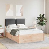  Krevetni okvir s tapiciranim uzglavljem Tamno siva 120 x 190 cm | shoptok.hr