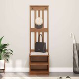 klop za predsobo SANDNES, trden borov les, rjava, 45x40x159,5 cm | Shoptok.si