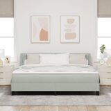 vidaXL Box Spring Krevet s Madracem Svjetlosiva 180x200 cm Baršun | shoptok.hr