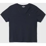 Tommy Hilfiger Pamučna majica za žene, boja: tamno plava, WW0WW40584