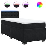 The Living Store Box spring postelja z vzmetnico črna 100x200 cm žamet - Box Spring Postelja, (21489481) | Shoptok.si