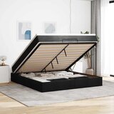  Otomanski krevet s madracem crni 180x200cm od tkanine | shoptok.hr
