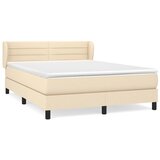 vidaXL Box spring postelja z vzmetnico krem 140x200 cm blago, (20896900) Cene