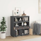  Visoka komoda siva 100 x 40 x 108,5 cm od masivne borovine | shoptok.hr