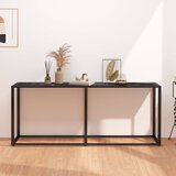 Maison Chic konzolna miza - miza ob steni črn marmor 180x35x75,5 cm kaljeno steklo, (21785778) | Shoptok.si