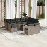  12-dijelni set vrtnih sofa od poliratana s jastucima sivi | shoptok.hr