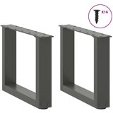  Noge kavne mizice v obliki črke U 2 kosa Antracit 30x(30-31) cm, (21828630) Slike
