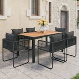  7-dijelni vrtni blagovaonski set od PVC ratana crno-smeđi | Eponuda.com