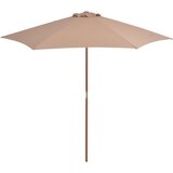vidaXL Zunanji senčnik z lesenim drogom 270 cm taupe, (20609863) Cene