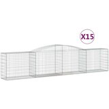  Obokane gabion košare 15 kosov 400x50x80/100 cm cinkano železo | Shoptok.si
