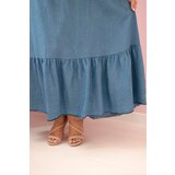 Kesi Włoski Plus Size women's dress with straps and ruffle denim | Shoptok.si