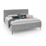 Meise Möbel Svijetlo sivi tapecirani bračni krevet s prostorom za odlaganje s podnicom 160x200 cm Riva – | shoptok.hr