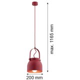  Argon 8282 - Luster na sajli LOGAN 1xE27/15W/230V prečnika 20 cm crvena | Eponuda.com