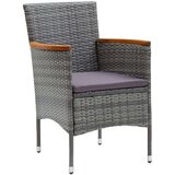 vidaXL 3-dijelni bistro set od poliratana i bagremovog drva sivi | shoptok.hr