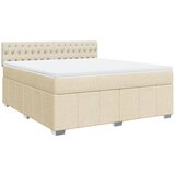 vidaXL Krevet s oprugama i madracem krem 180x200 cm od tkanine | shoptok.hr